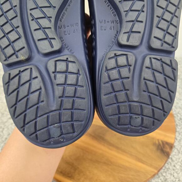 Oofos Ooahh Navy Recovery Comfort Casual Daily Lifestyle Slide Sandals Mens 8 - Picture 10 of 11